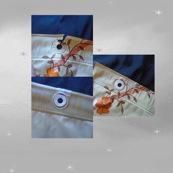 VTG Shower Curtain, Vinyl with Retro Floral - Picture 6 of 10